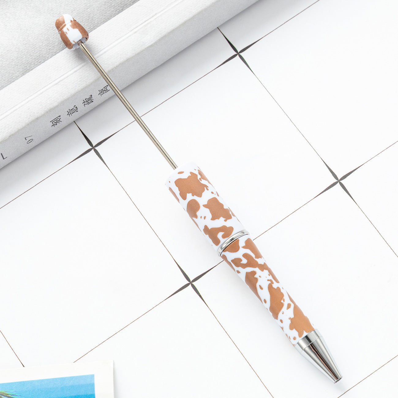 Wholesale 1000pcs Beadable Pens Cow Print Leopard Print Christmas Plastic Pen DIY for Beaded